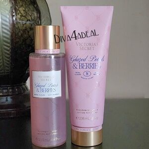 Victoria’s Secret GLAZED PETALS & BERRIES 2PC Mist & Lotion Bundle